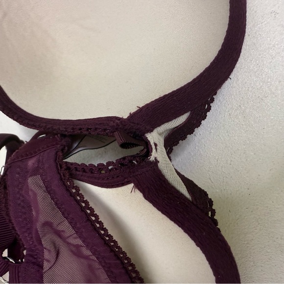 Victoria’s Secret Dream Angels Push-Up Bra 34C Purple Lace Size: 34C - Picture 3 of 5